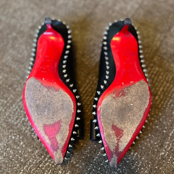 Christian Louboutin ballet spiked flat kitten heal black 39 - Picture 6 of 9